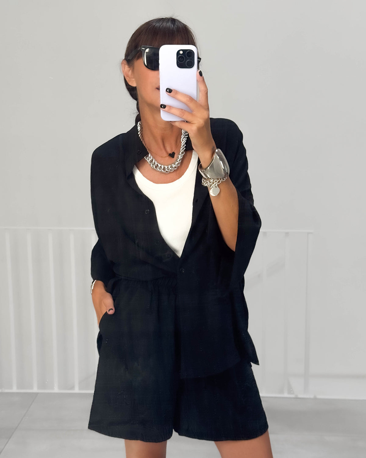 COMPLETO PAROS SHORT NERO
