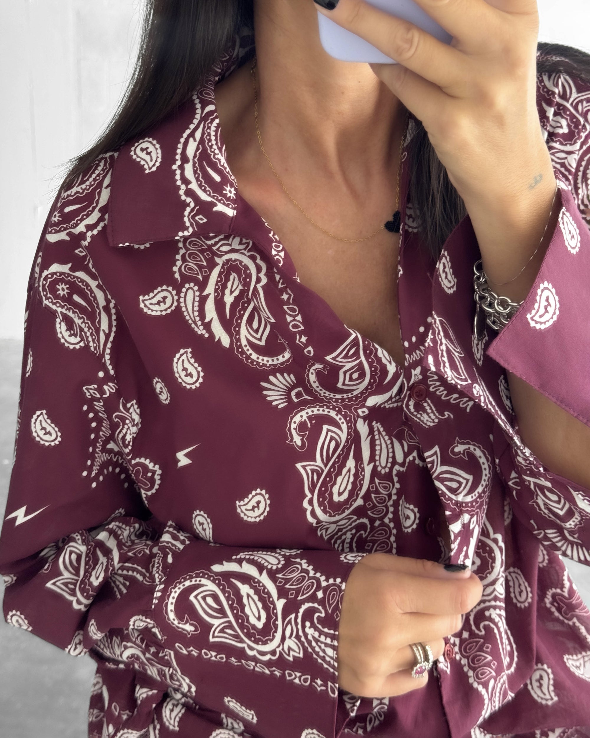 CAMICIA BANDANA BORDEAUX