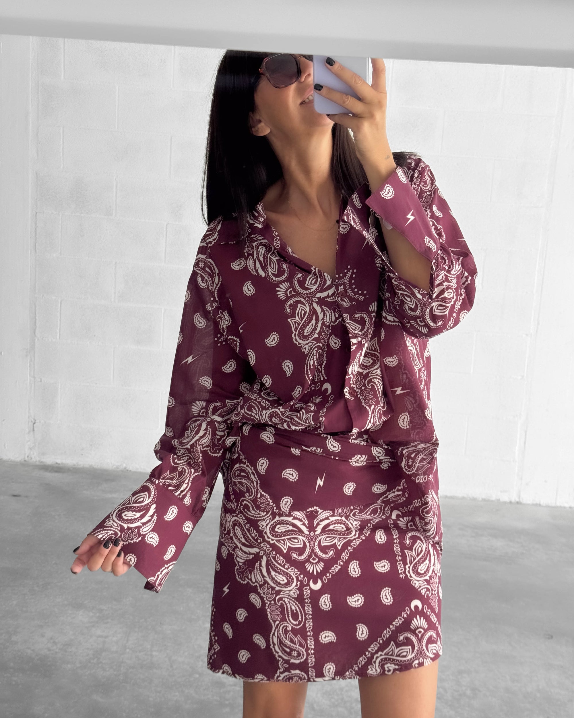 CAMICIA BANDANA BORDEAUX