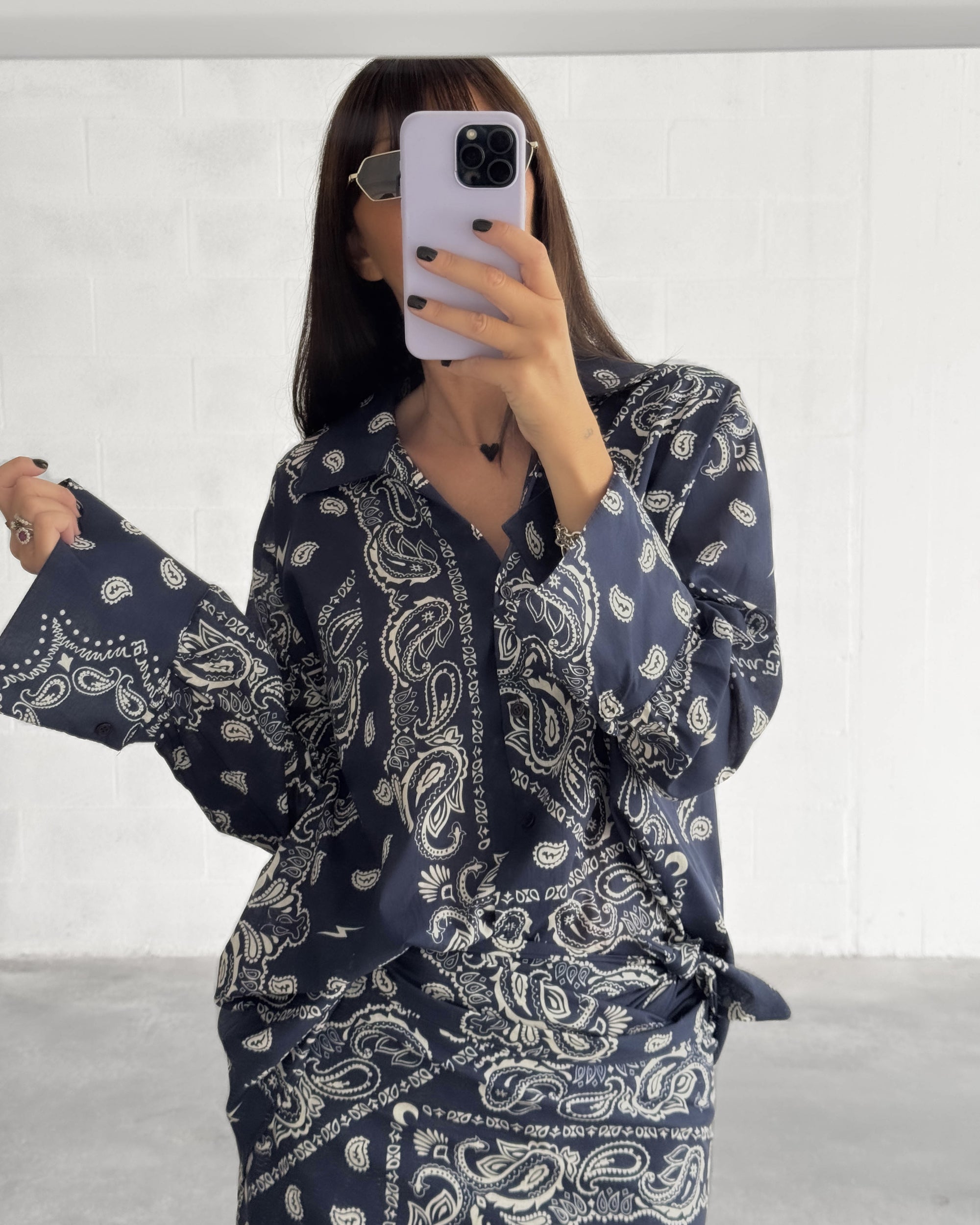 CAMICIA BANDANA BLU