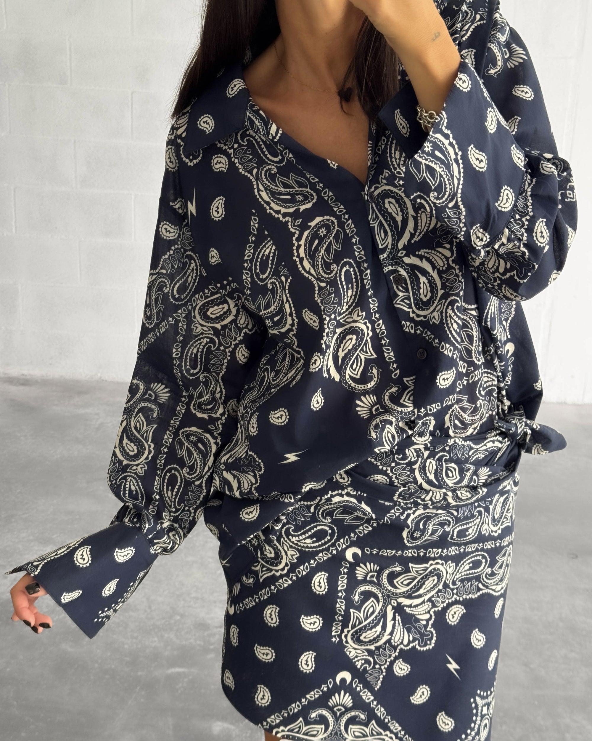 CAMICIA BANDANA BLU
