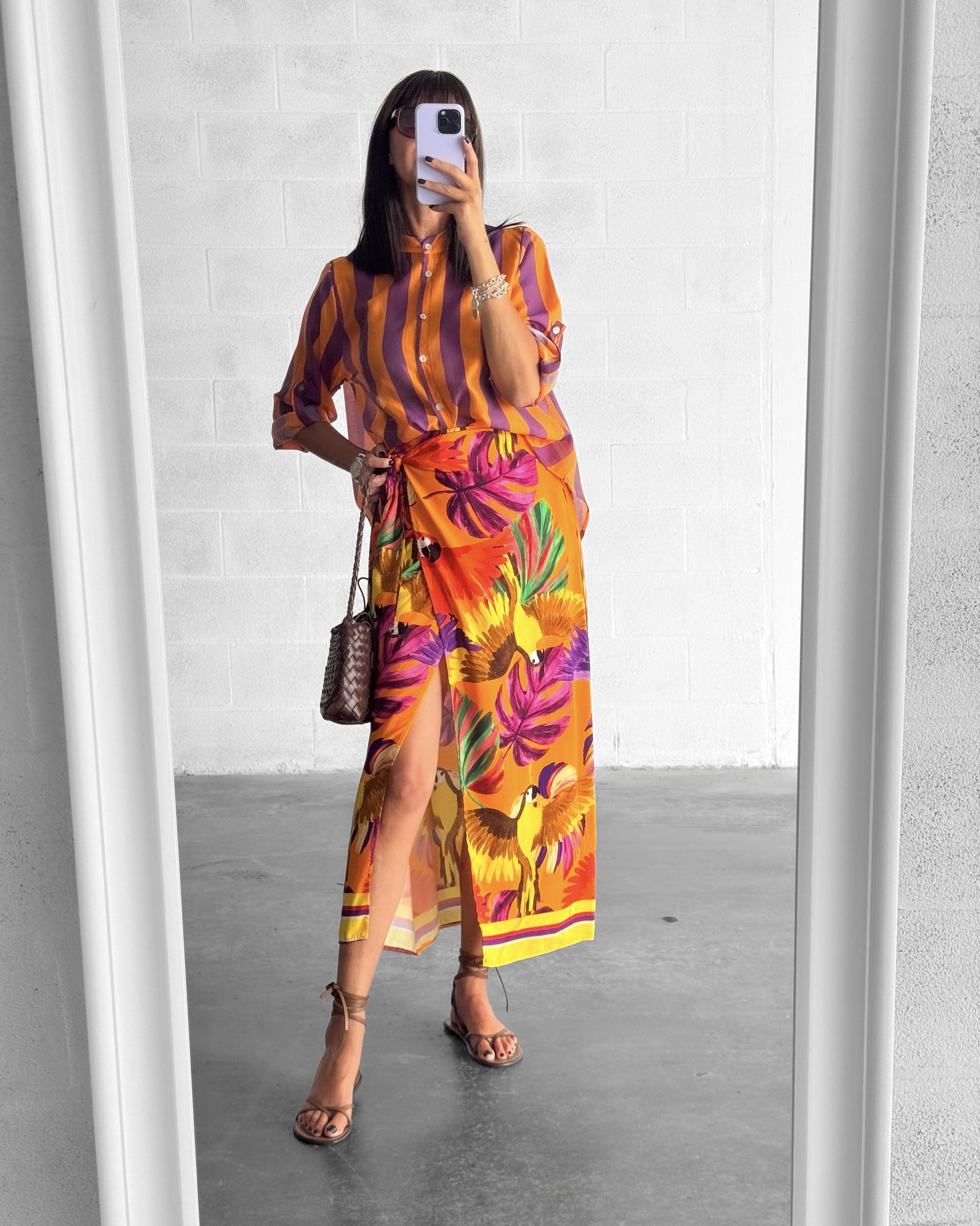 CAMICIA CORSICA VIOLA ARANCIO
