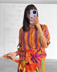 CAMICIA CORSICA VIOLA ARANCIO