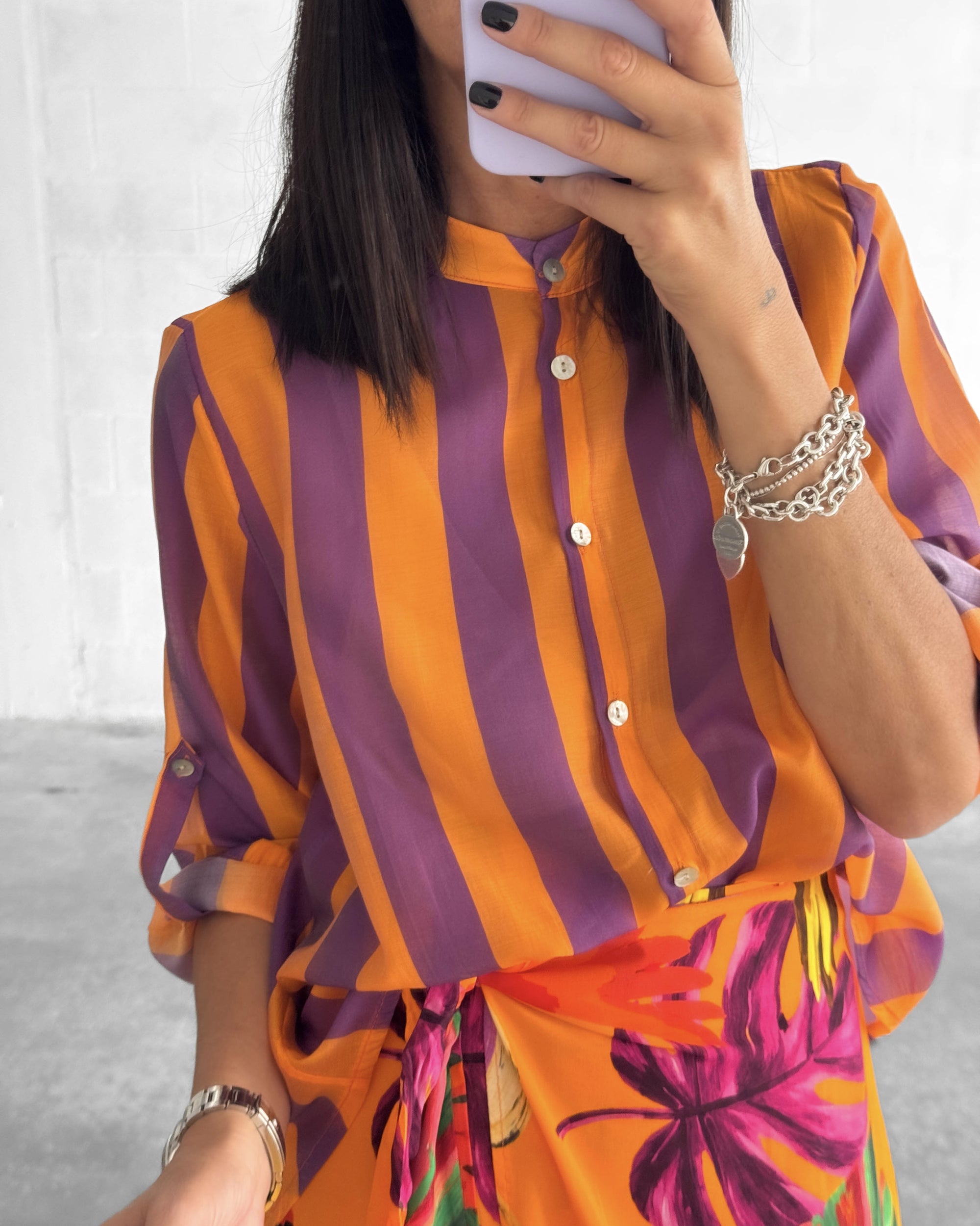 CAMICIA CORSICA VIOLA ARANCIO