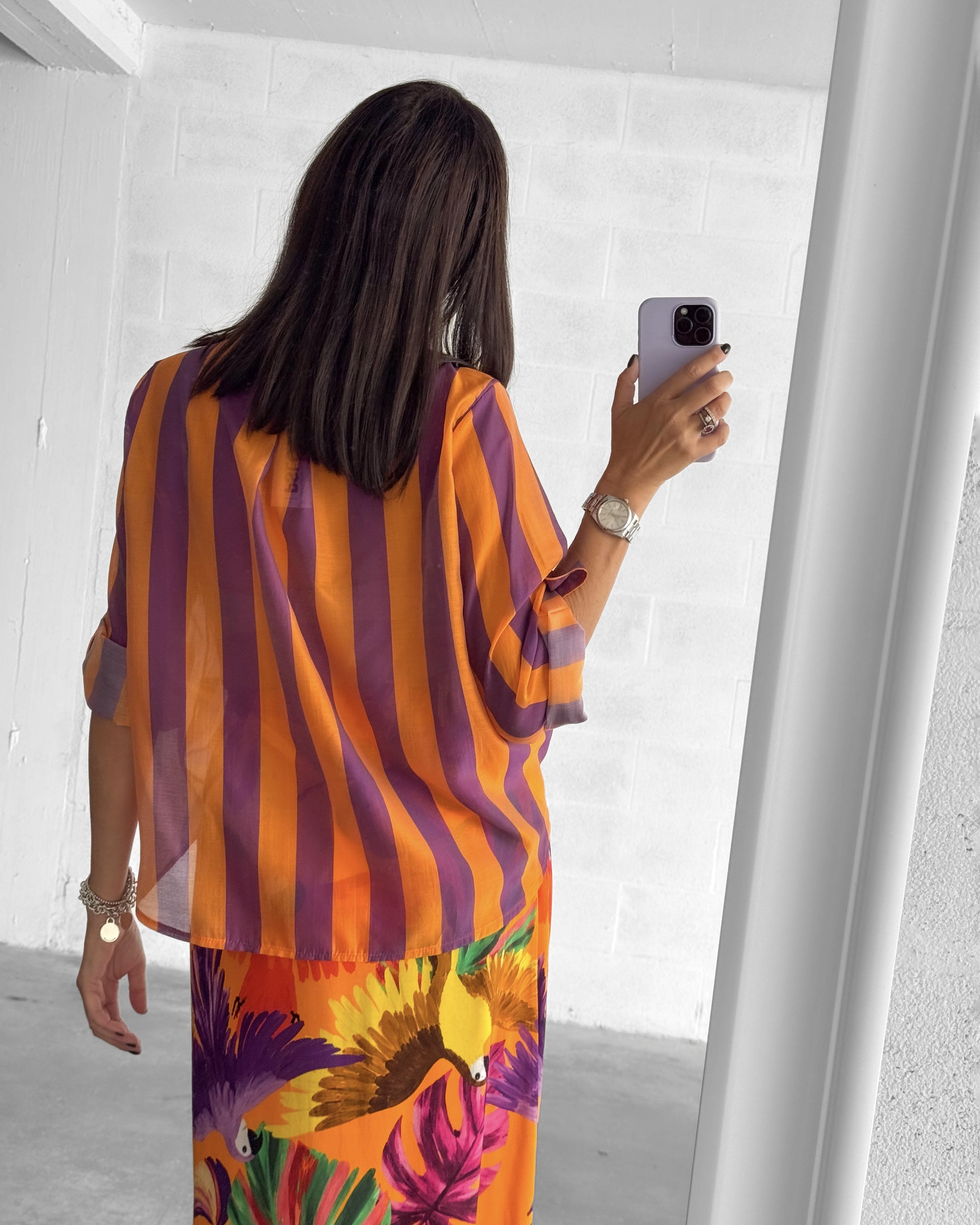 CAMICIA CORSICA VIOLA ARANCIO