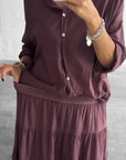 GONNA IN MUSSOLA PAULA DARK PLUM