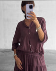 CAMICIA IN MUSSOLA PAULA DARK PLUM