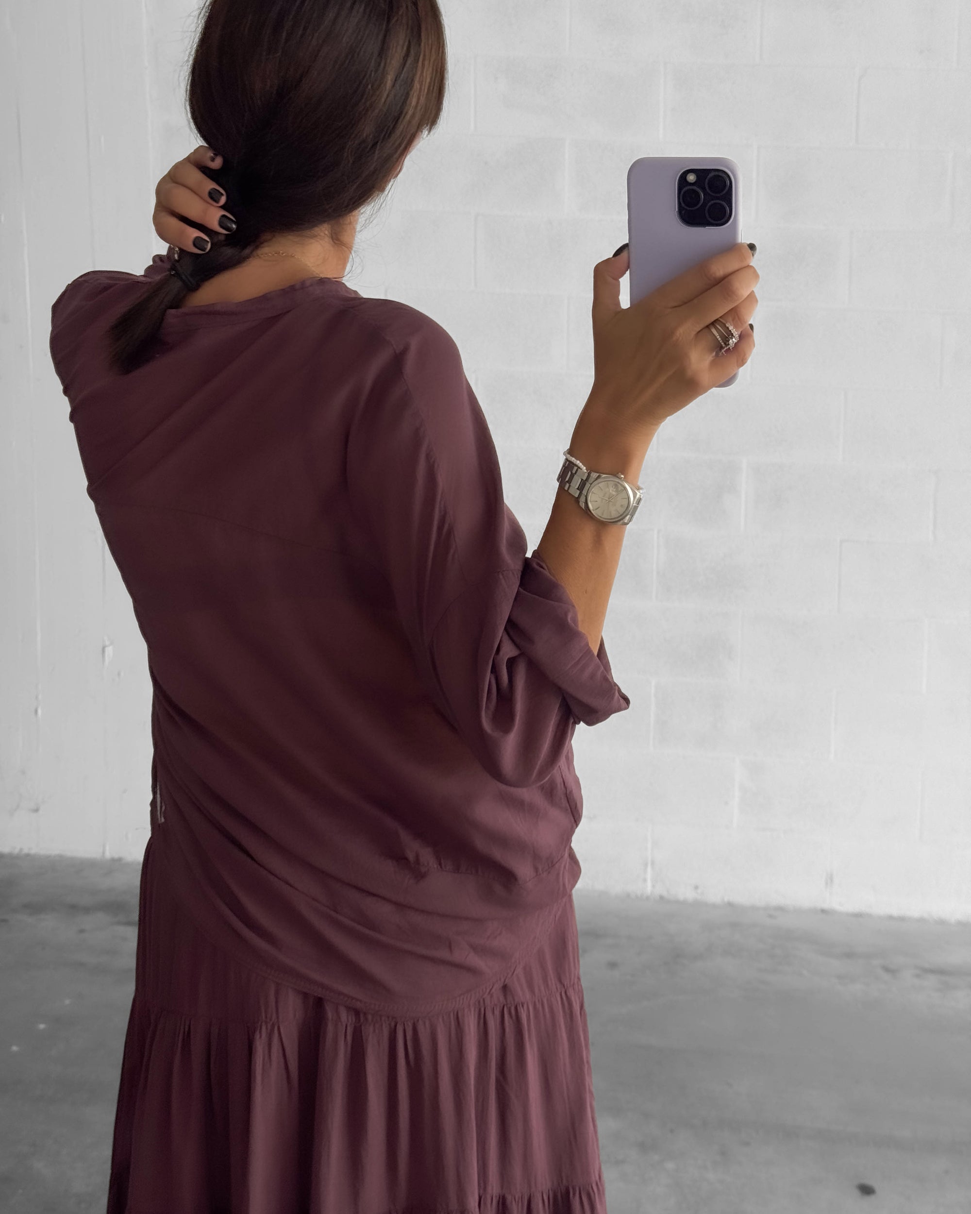 CAMICIA IN MUSSOLA PAULA DARK PLUM