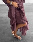 GONNA IN MUSSOLA PAULA DARK PLUM