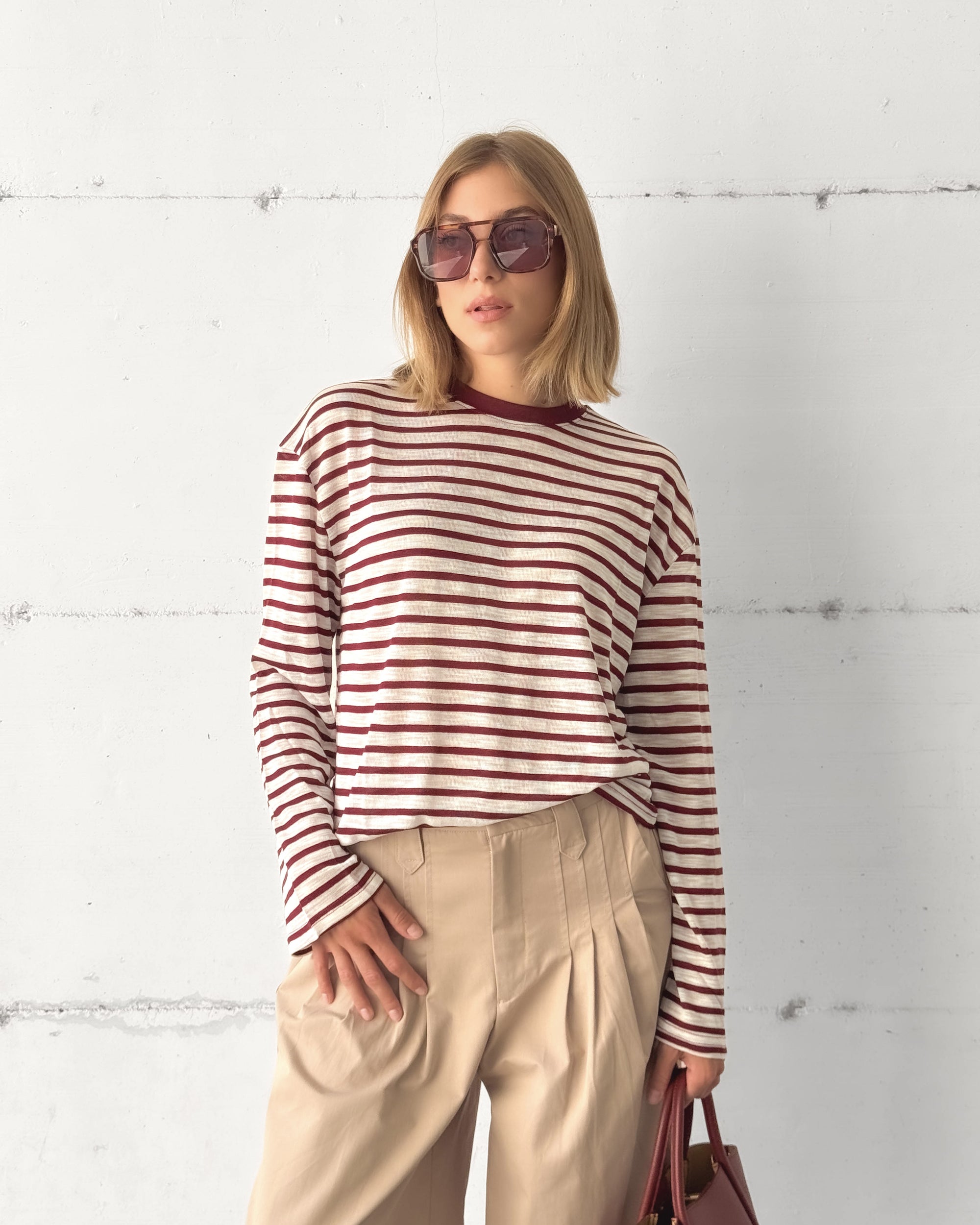 T-SHIRT MARINA BORDEAUX