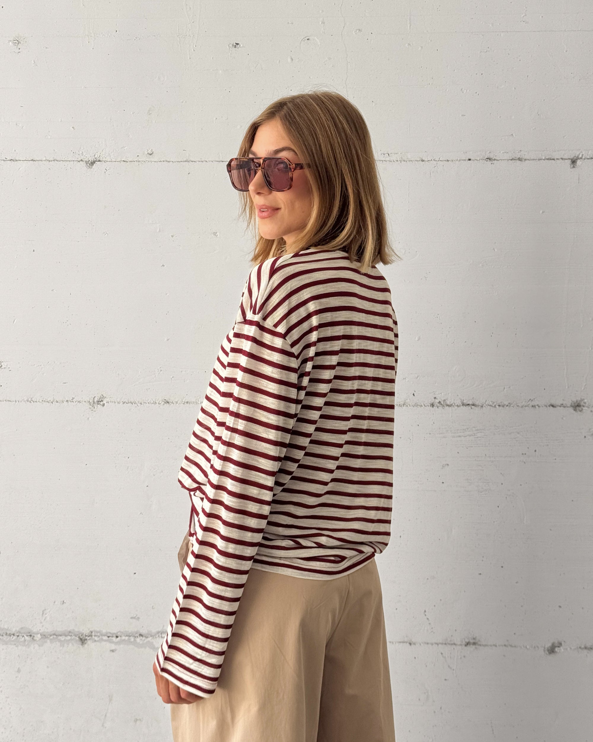 T-SHIRT MARINA BORDEAUX