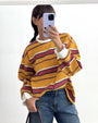MAGLIA NIDO D'APE SENAPE MATTONE