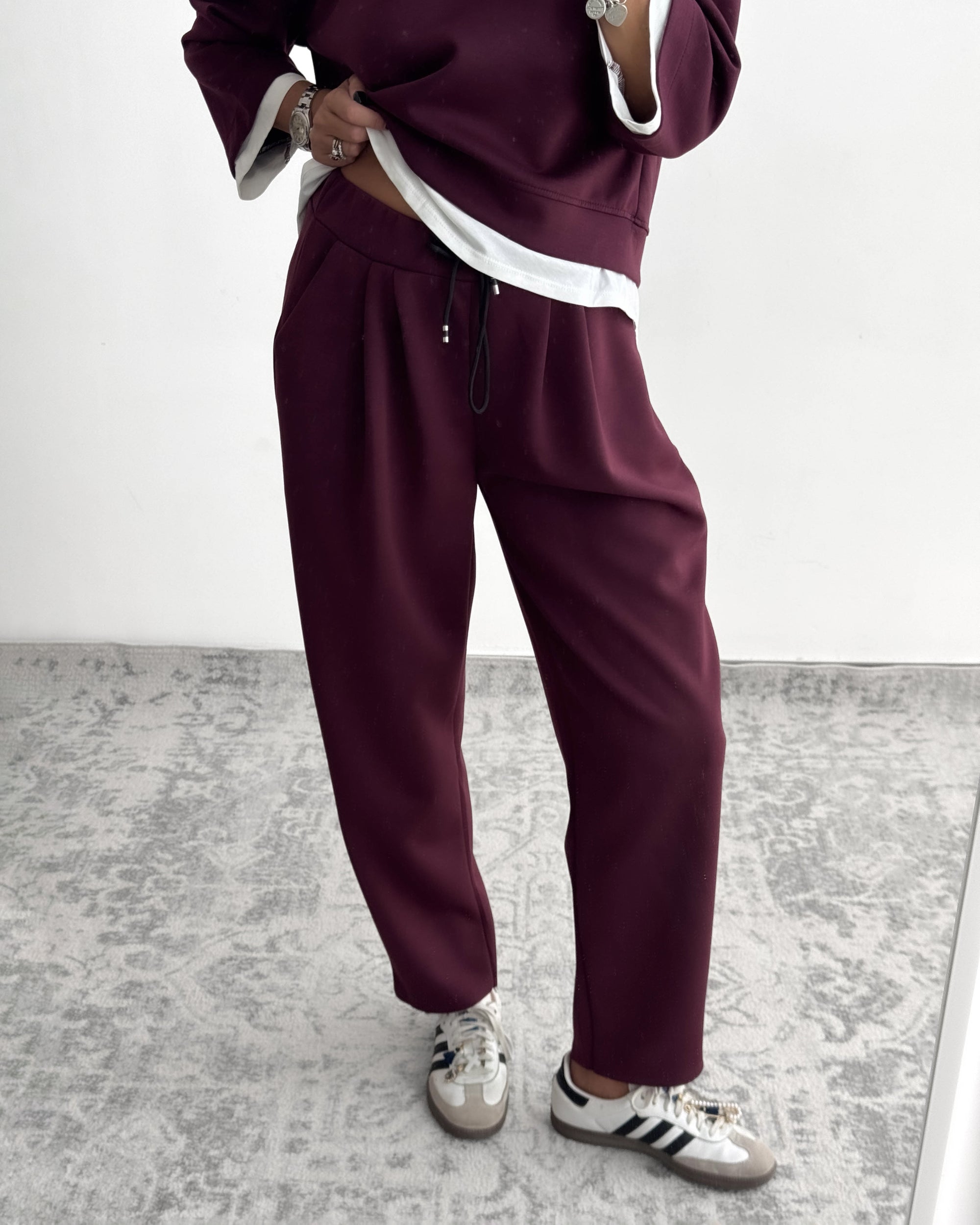 SET JANET JOGGER BORDEAUX