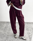 SET JANET JOGGER BORDEAUX