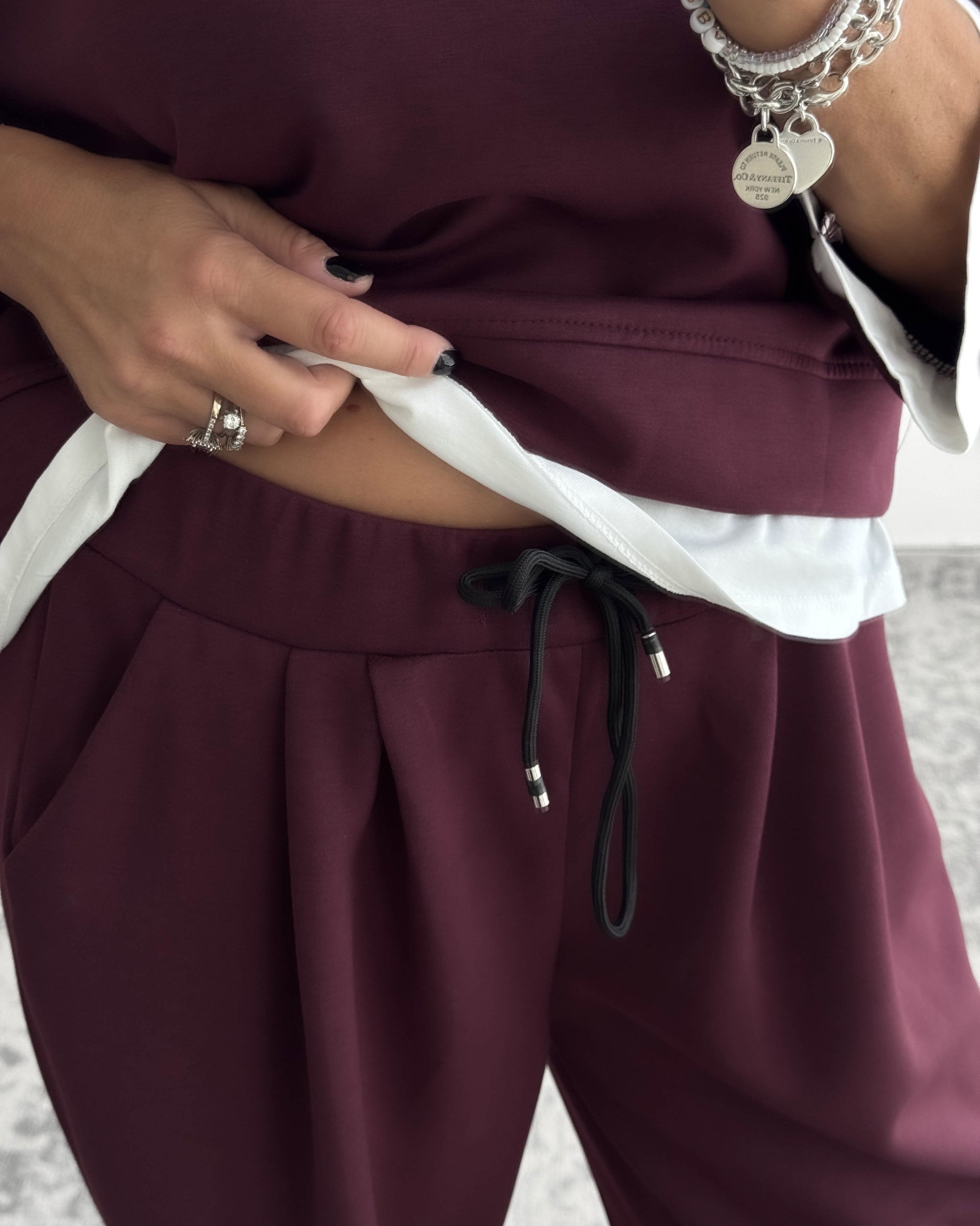 SET JANET JOGGER BORDEAUX