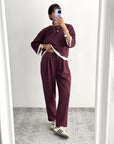 SET JANET JOGGER BORDEAUX