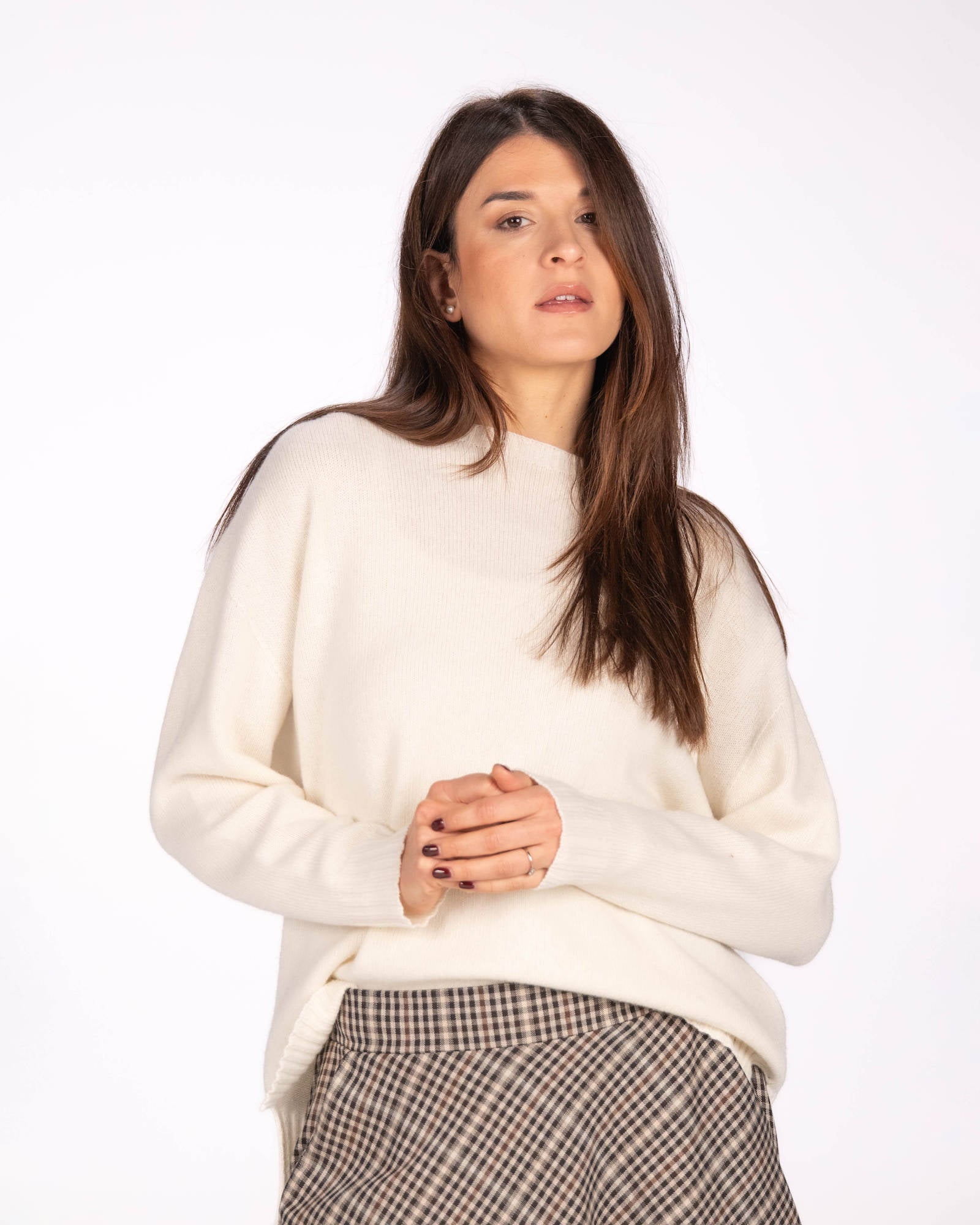 MAXI PULL RIGEL MISTO CASHMERE PANNA