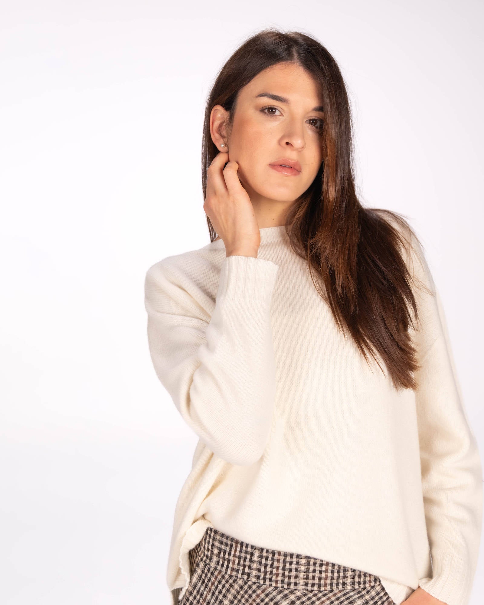 MAXI PULL RIGEL MISTO CASHMERE PANNA