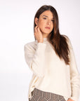 MAXI PULL RIGEL MISTO CASHMERE PANNA
