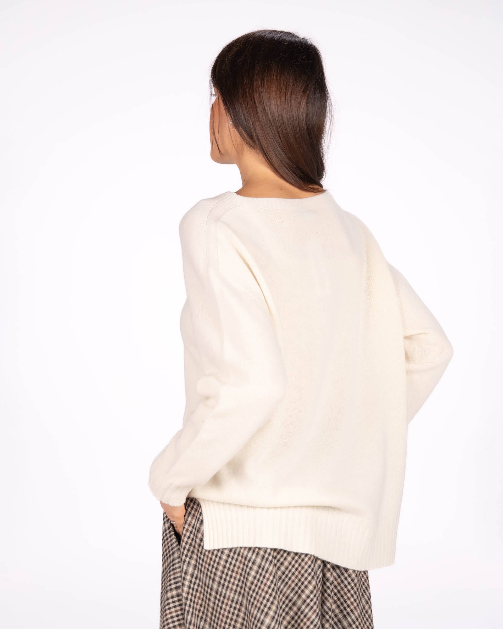 MAXI PULL RIGEL MISTO CASHMERE PANNA