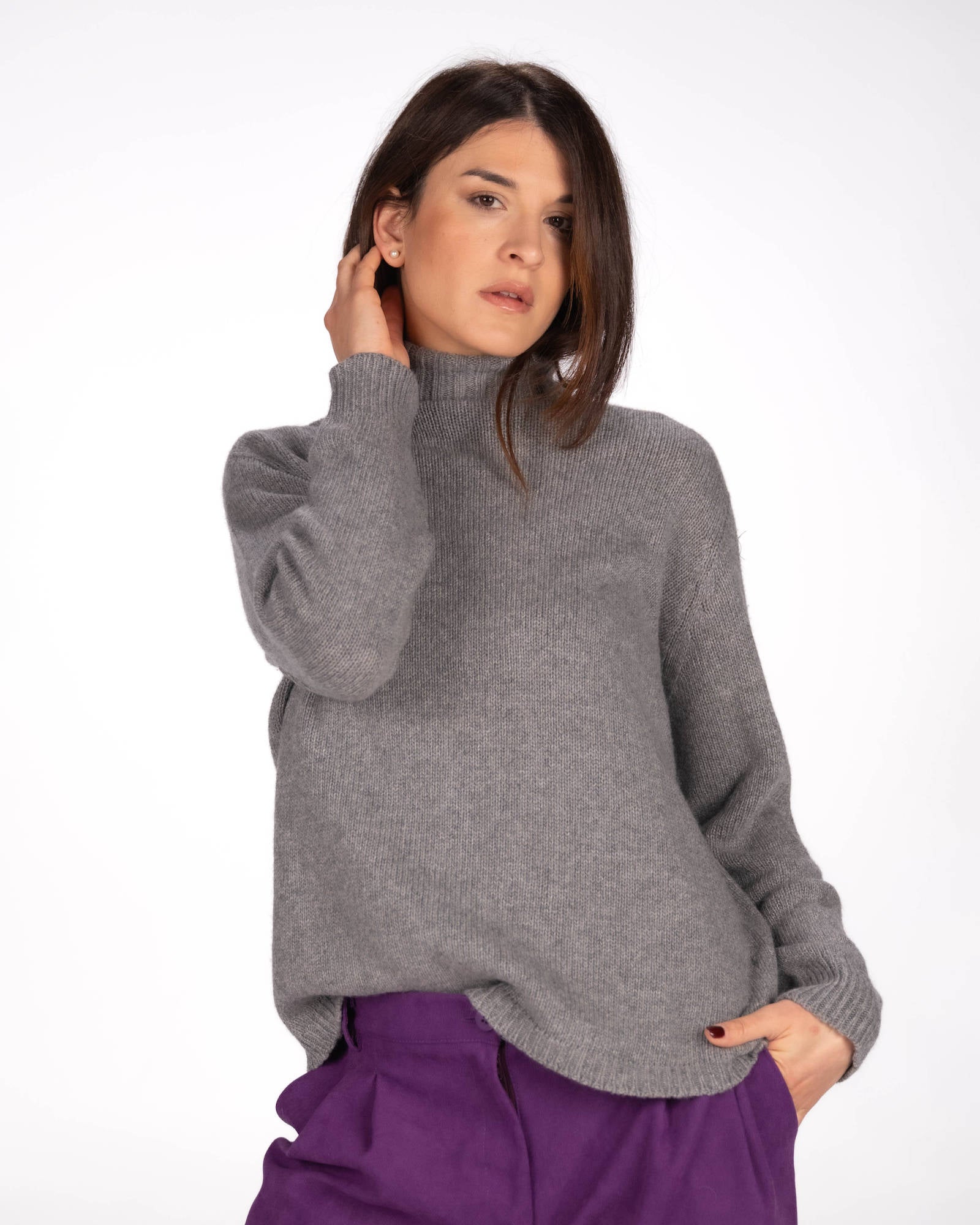MAXI DOLCEVITA RIGEL MISTO CASHMERE GRIGIO ASH