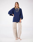 T-SHIRT OVER LINDSEY BLU NAVY