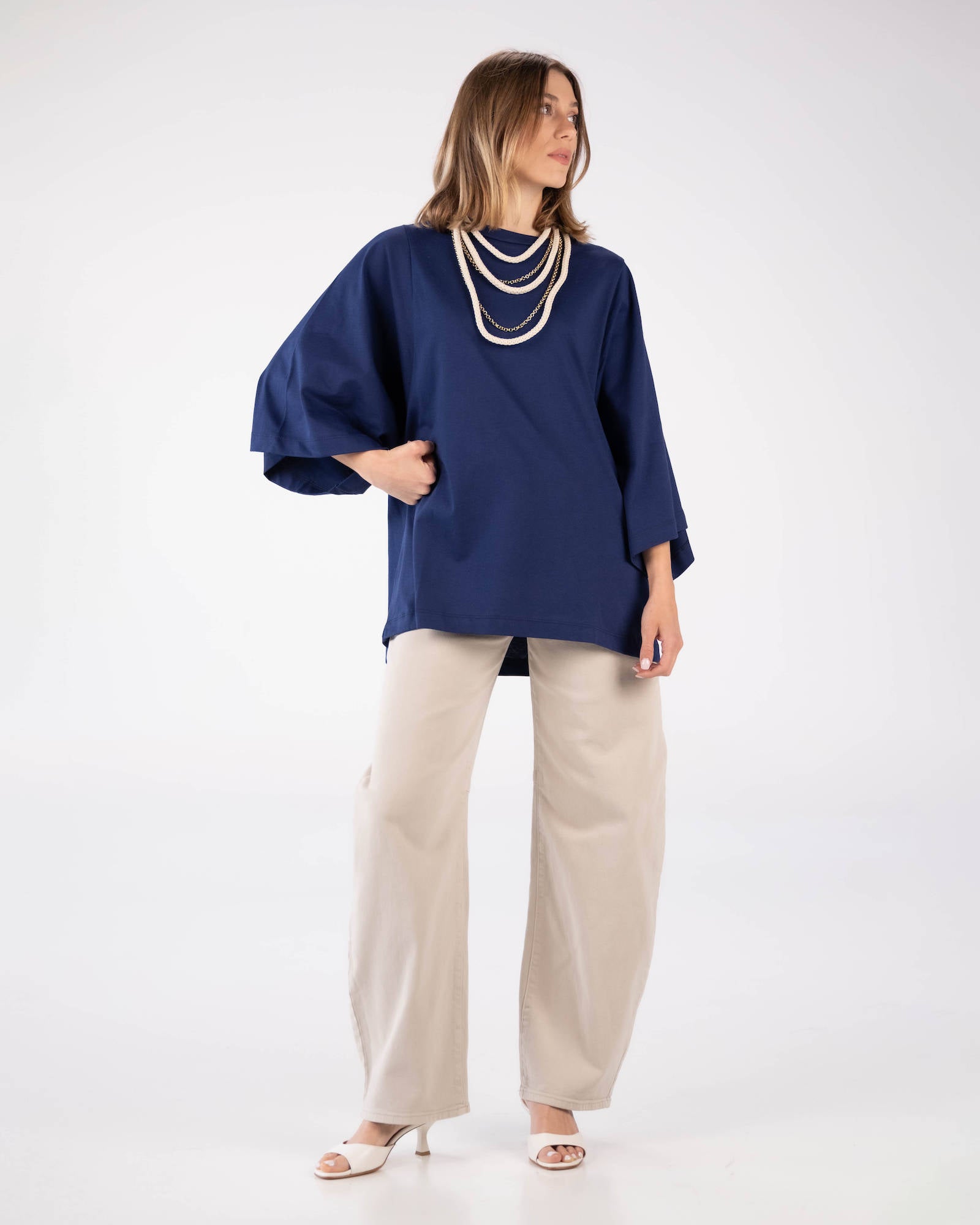 T-SHIRT OVER LINDSEY BLU NAVY