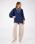 T-SHIRT OVER LINDSEY BLU NAVY