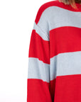 PULL A RIGHE MEGGY ROSSO CELESTE