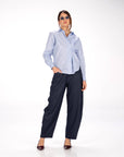 PANTALONE ASAKO PE BLU GESSATO