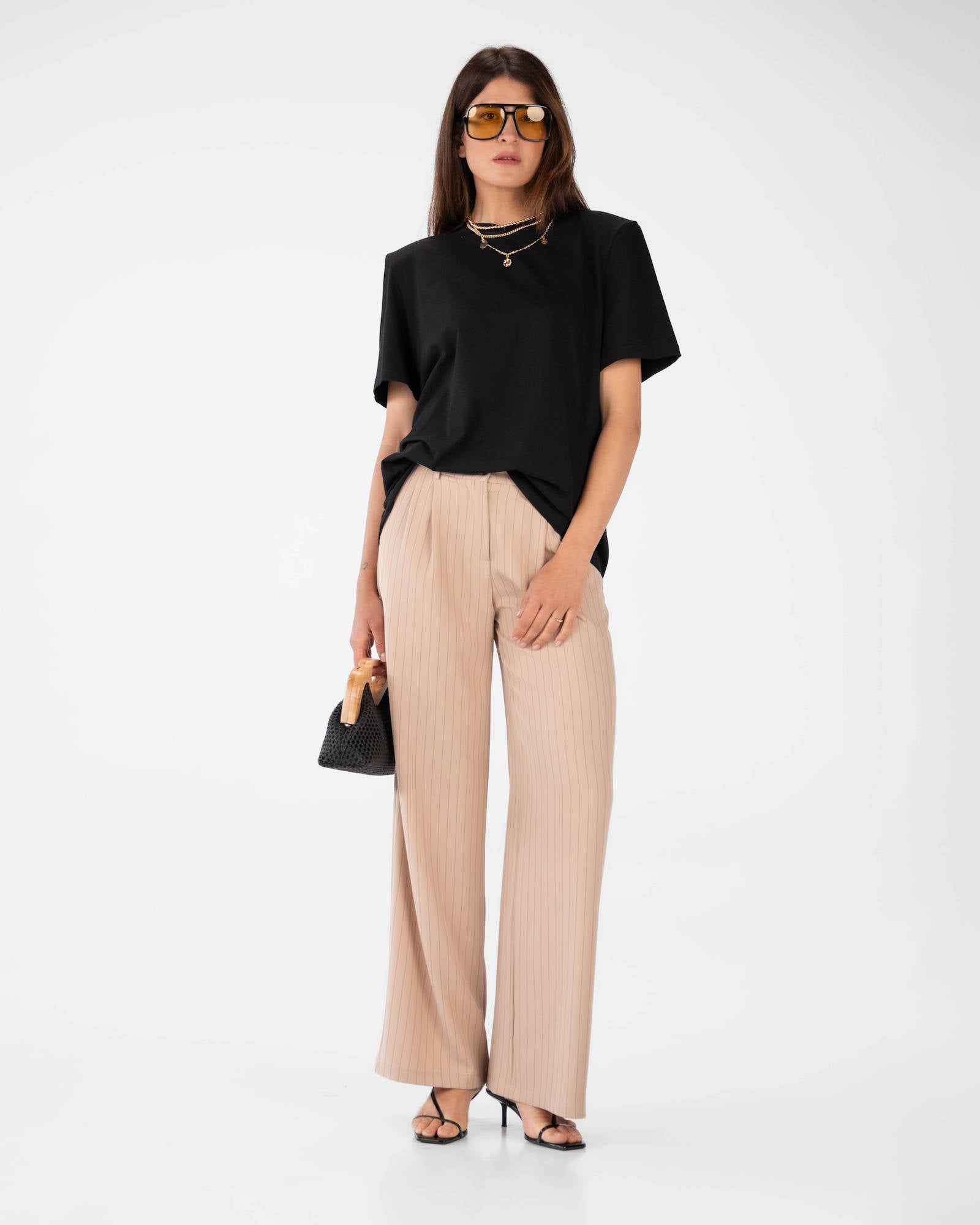 PANTALONE GESSATO NYRA BEIGE