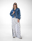PANTALONE POIS LOLA BIANCO