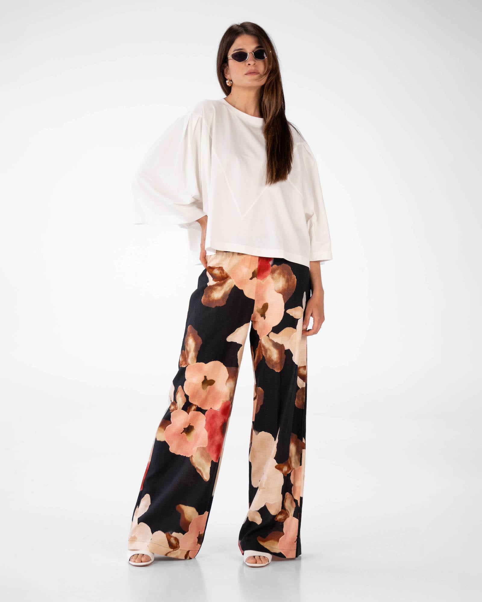 PANTALONE FLOWER CHLOE NERO