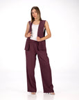 PANTALONE LISBONA MELANZANA