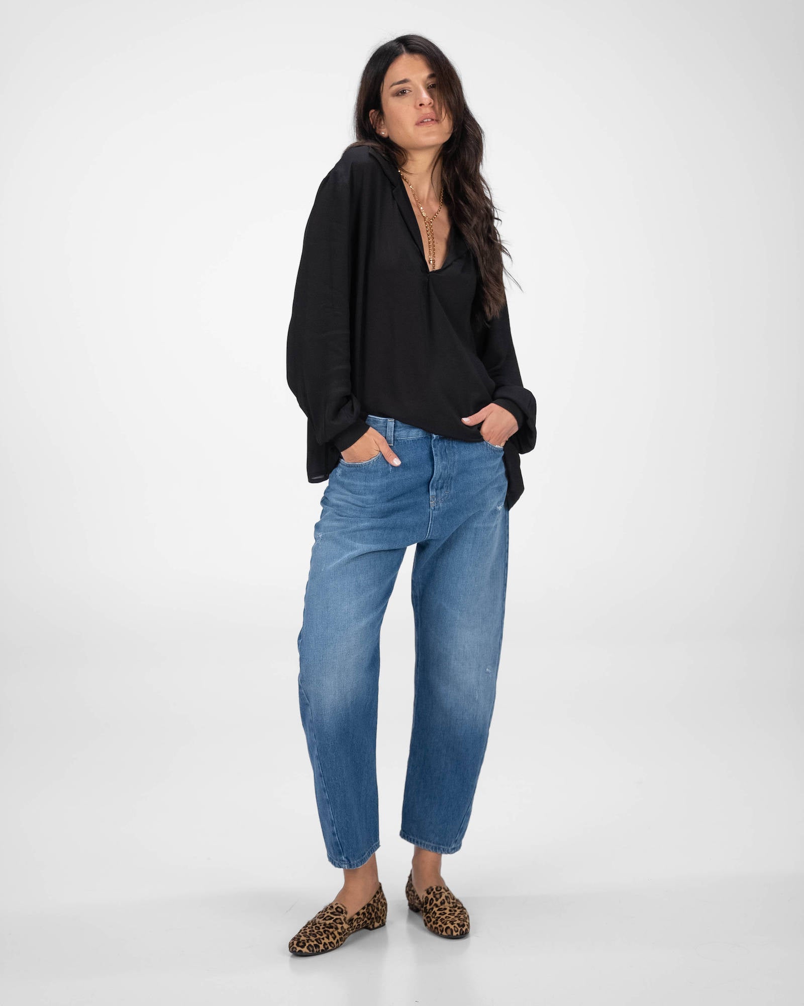 CAMICIA GIGLIO PE NERO