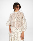 CAMICIA VIVIAN POIS BEIGE TABACCO