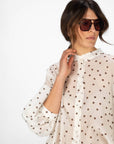 CAMICIA VIVIAN POIS BEIGE TABACCO