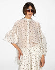 CAMICIA VIVIAN POIS BEIGE TABACCO
