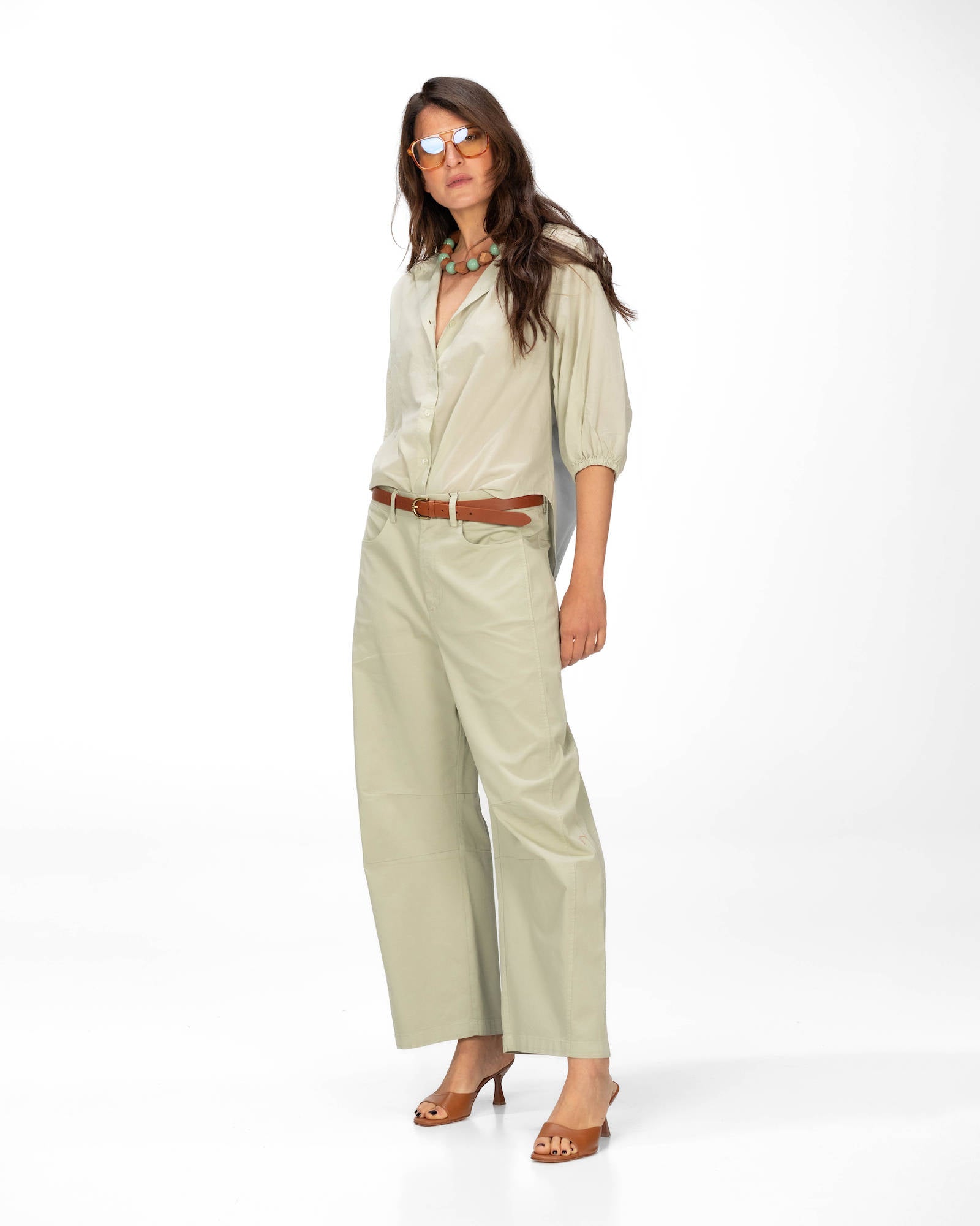 CAMICIA IN MUSSOLA NADINA PERGAMENA