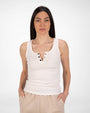 TOP MEI CON BOTTONI BIANCO