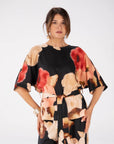 BLUSA FLOWER CHLOE NERO