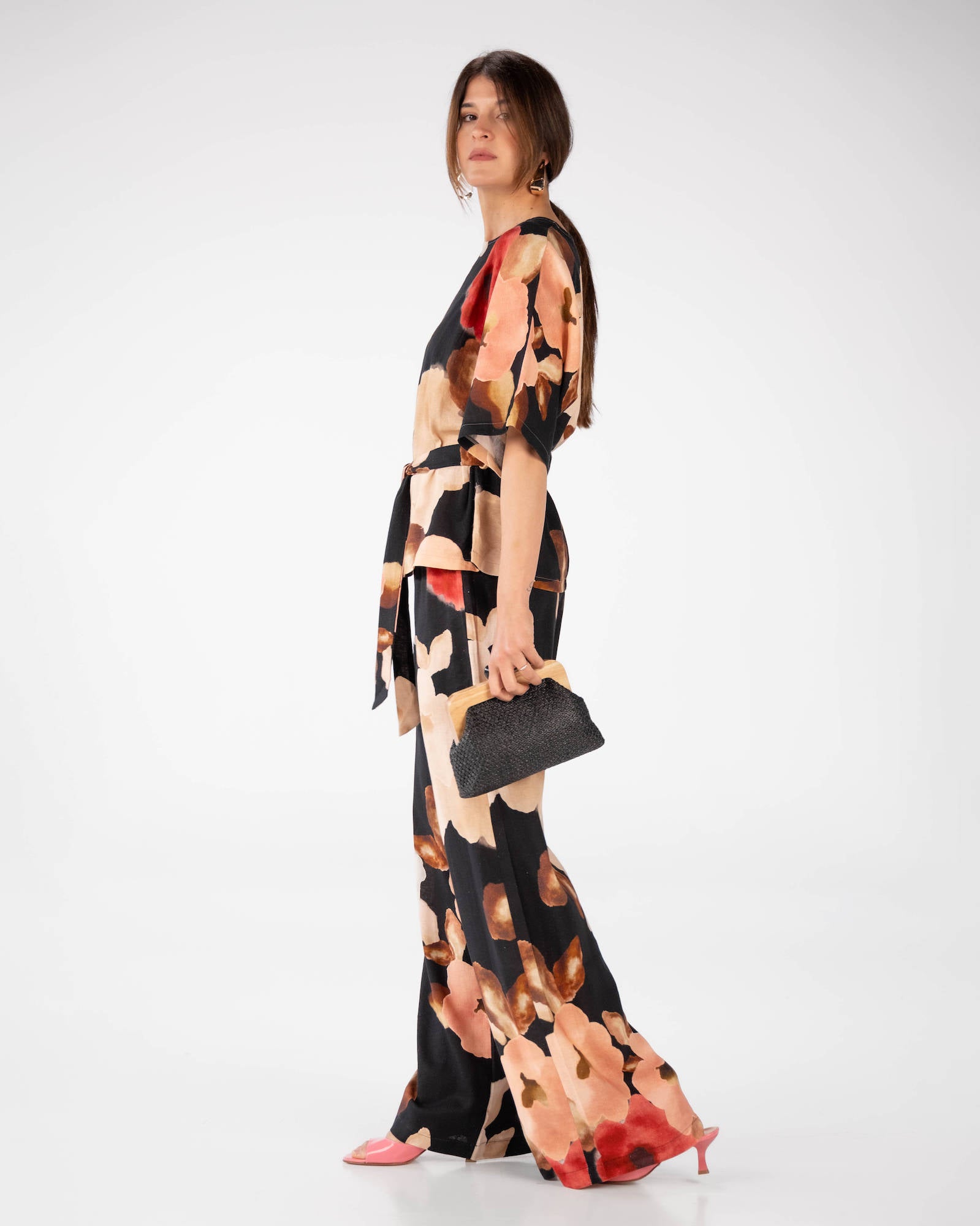 BLUSA FLOWER CHLOE NERO