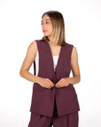 GILET LISBONA MELANZANA