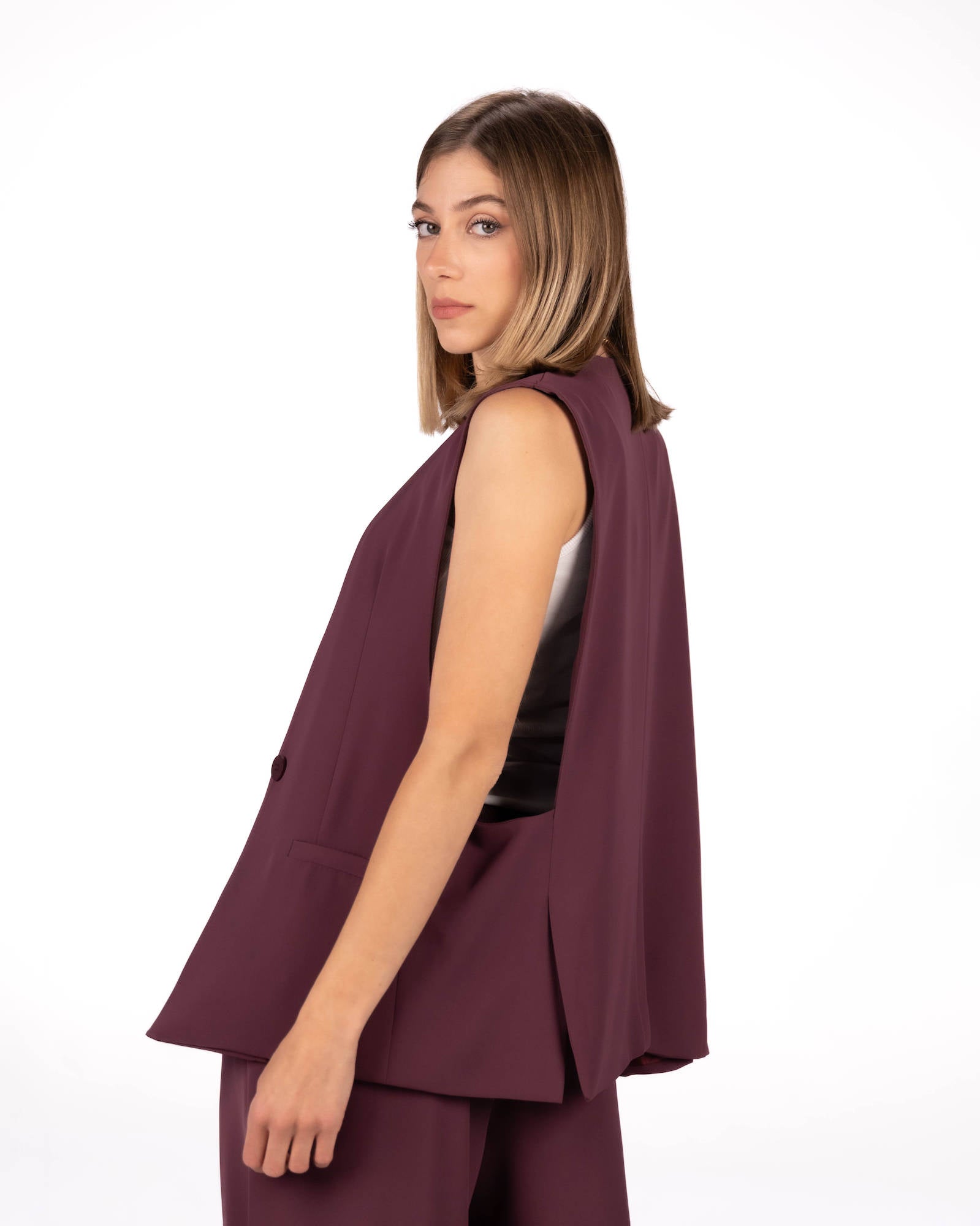 GILET LISBONA MELANZANA
