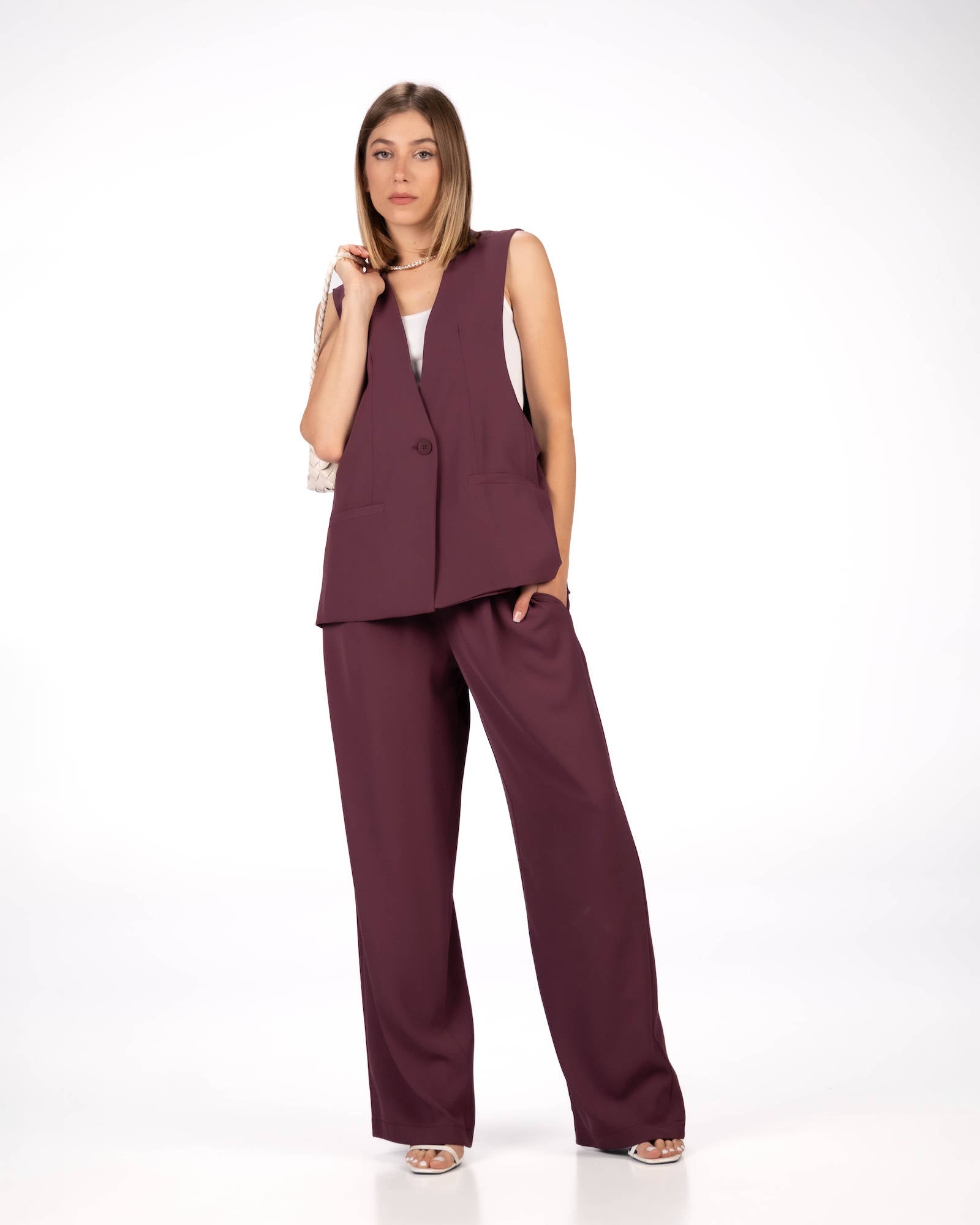 GILET LISBONA MELANZANA