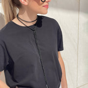 COLLANA LACCIO STRASS NERO