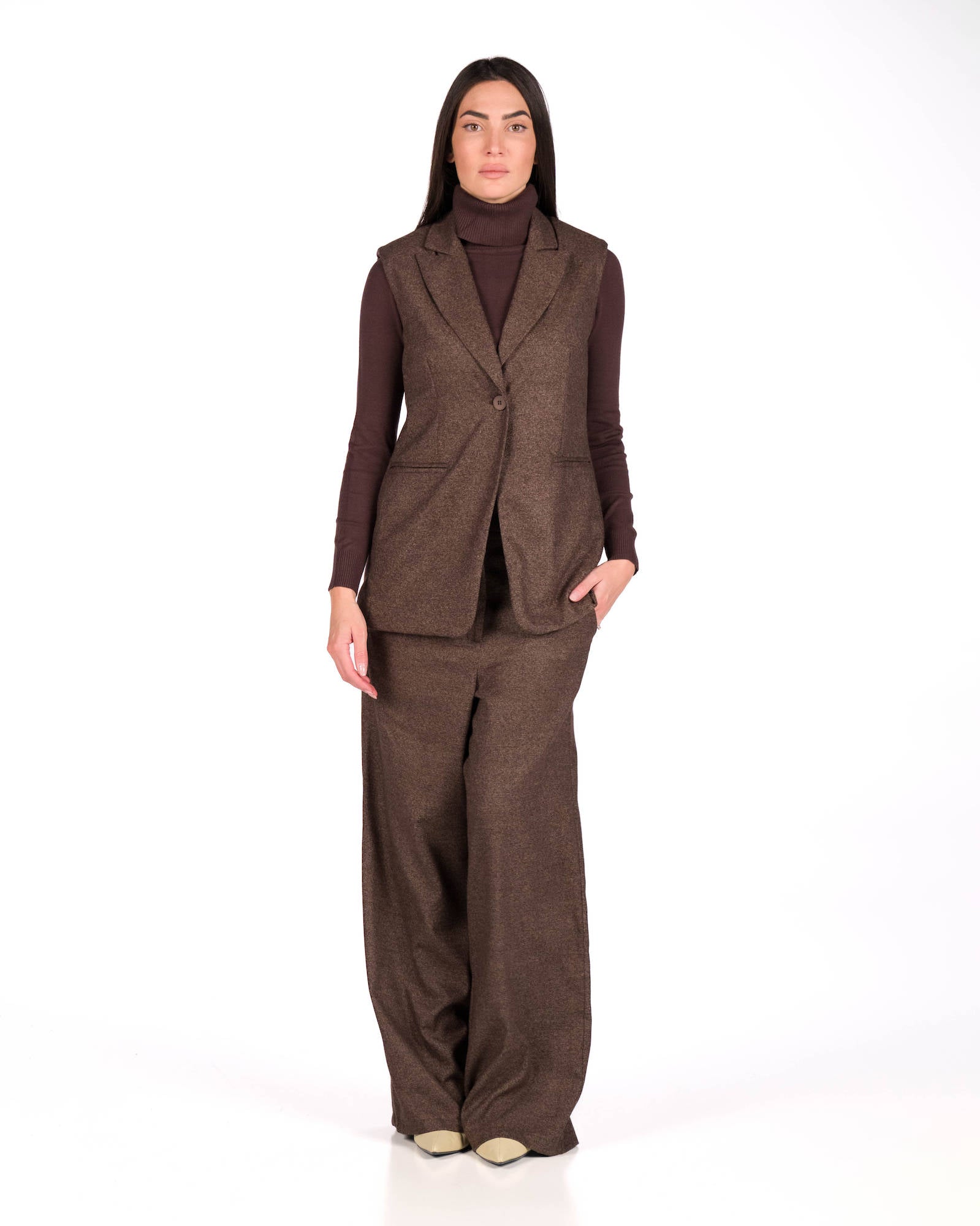 GILET MORGAN MARRONE