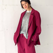 OVERSIZED DAMIAN BLAZER CHERRY