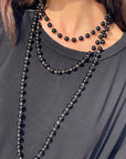 COLLANA PERLE SHARON NERO ORO