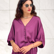 CARDIGAN ELLA  SCOLLO A V GRAPE